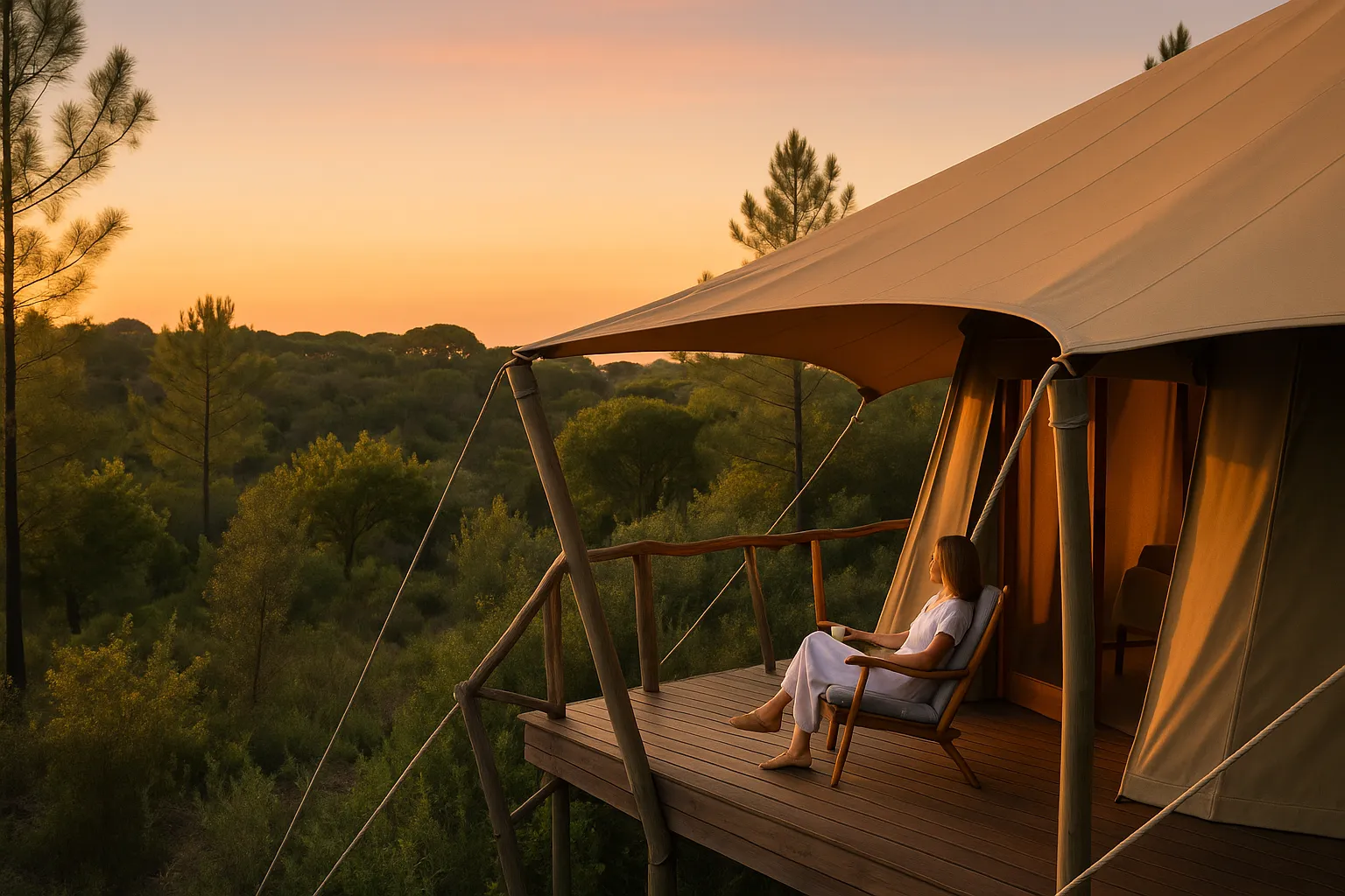 Safari tent with private deck and valley views