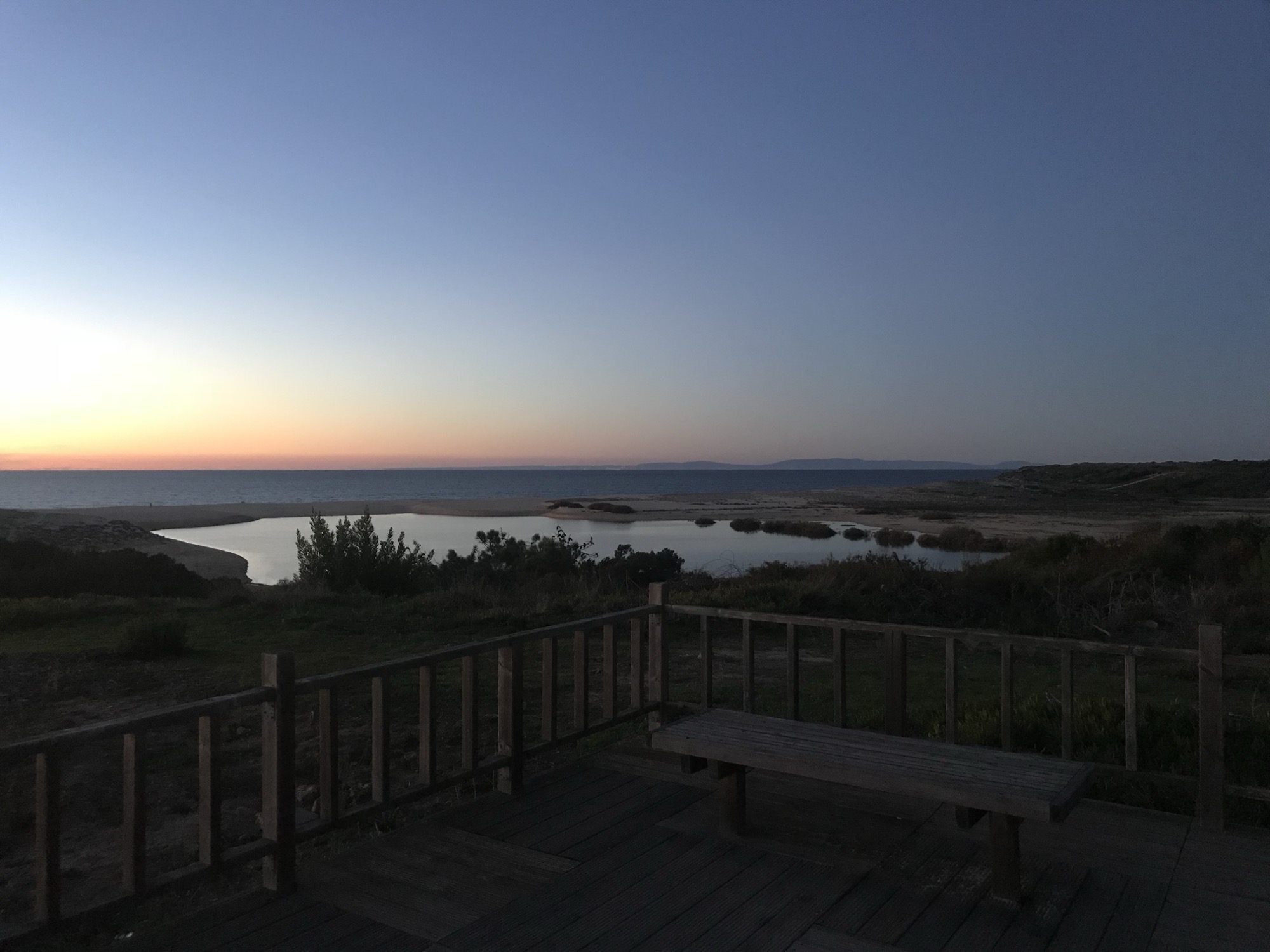 The Melides lagoon at dusk